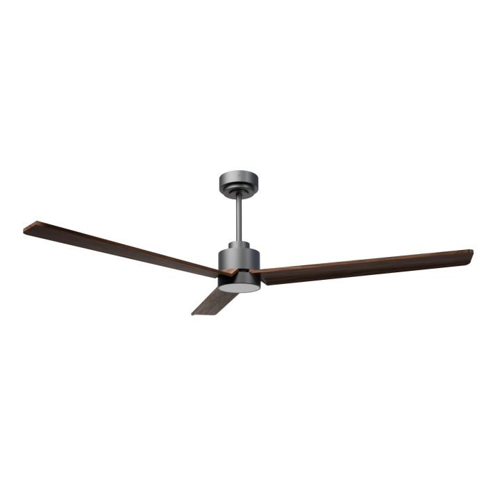 Ventilador ANNE XL gris grafito palas madera oscura luz general – Sulion