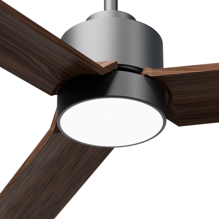 Ventilador ANNE XL gris grafito palas madera oscura luz general – Sulion