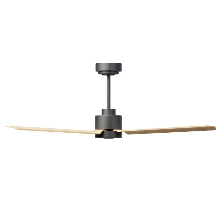 Ventilador ANNE M gris grafito palas madera clara luz indirecta Sulion