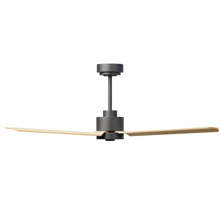 Ventilador ANNE M gris grafito palas madera clara luz confort – Sulion