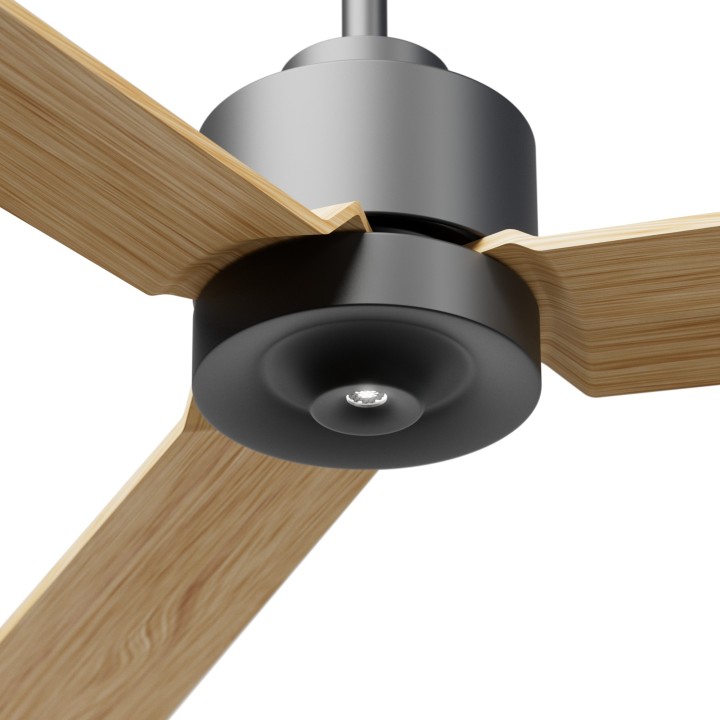 Ventilador ANNE M gris grafito palas madera clara luz confort – Sulion