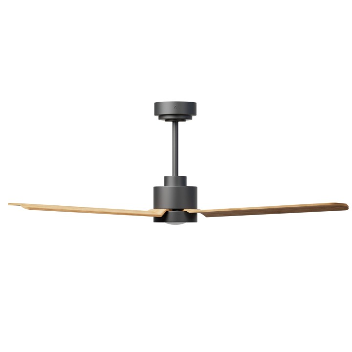 Ventilador ANNE M gris grafito palas madera media luz indirecta – Sulion