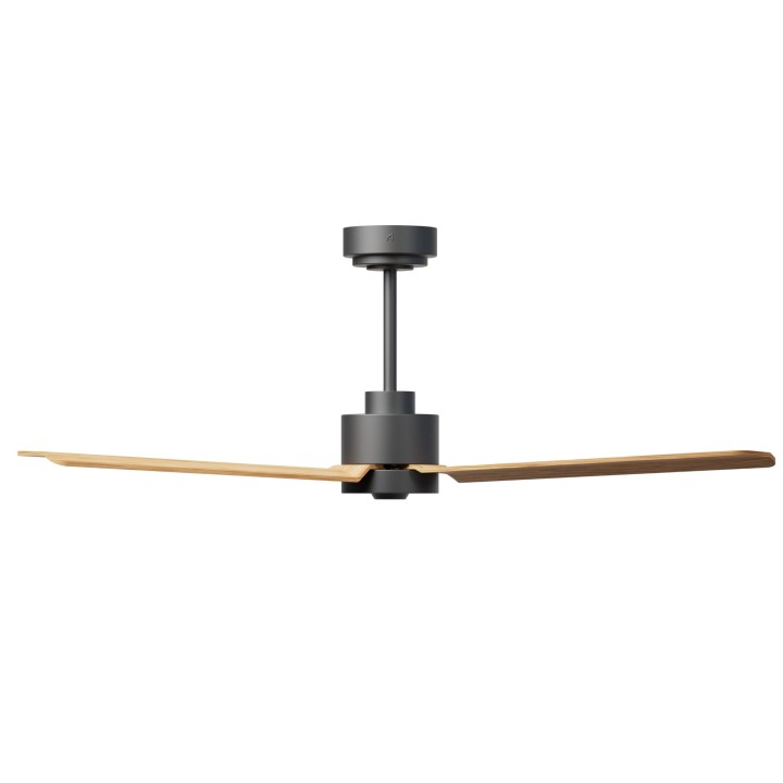 Ventilador ANNE M gris grafito palas madera media luz confort – Sulion
