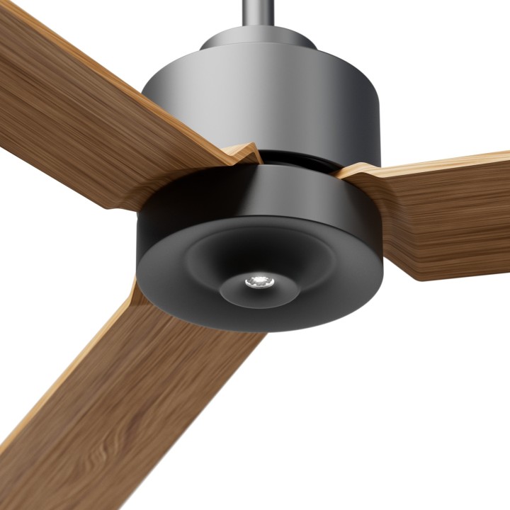 Ventilador ANNE M gris grafito palas madera media luz confort – Sulion