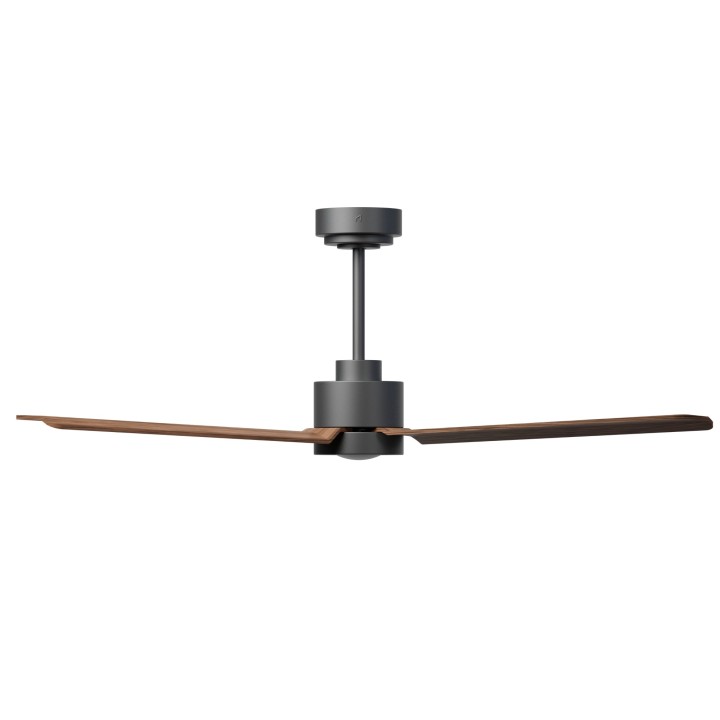 Ventilador ANNE M gris grafito pala madera oscura luz indirecta Sulion