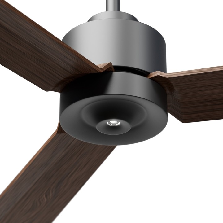 Ventilador ANNE M gris grafito palas madera oscura luz confort Sulion