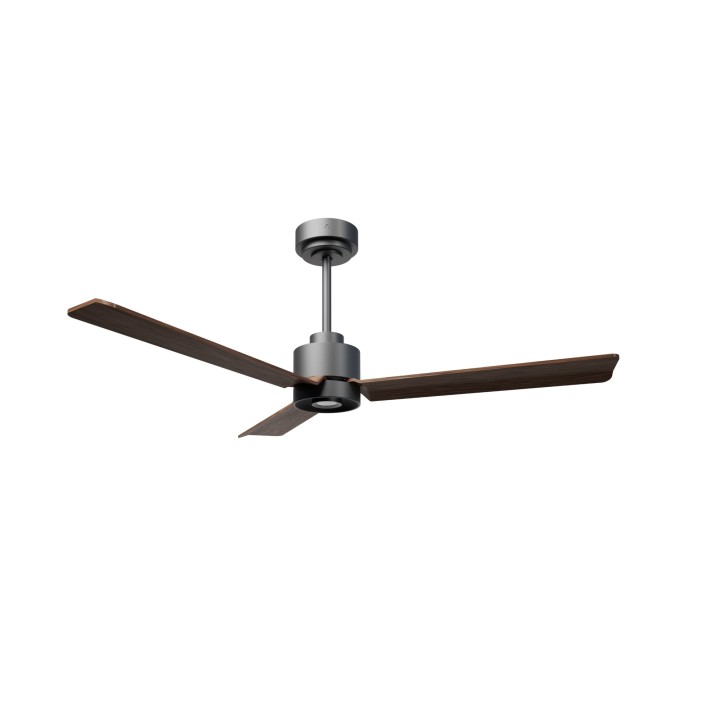 Ventilador ANNE M gris grafito palas madera oscura luz focal – Sulion