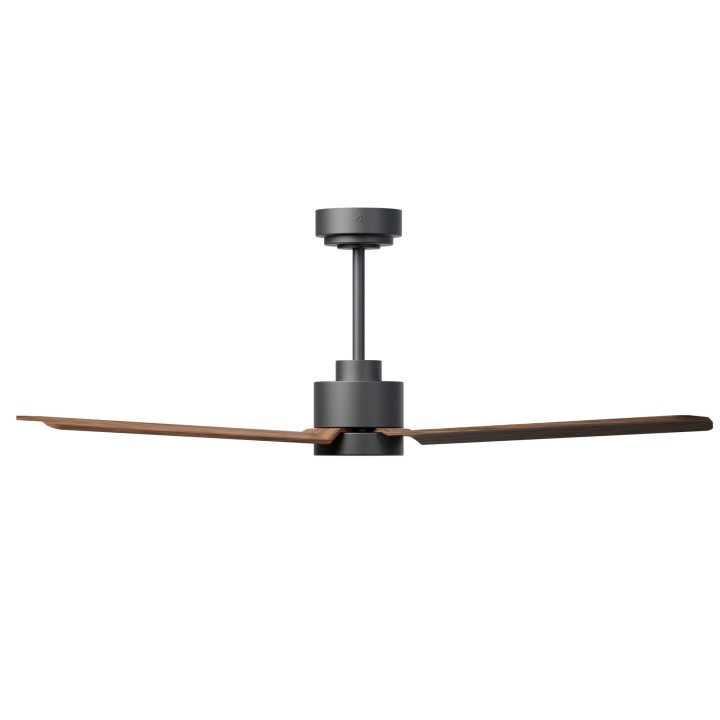 Ventilador ANNE M gris grafito palas madera oscura luz focal – Sulion