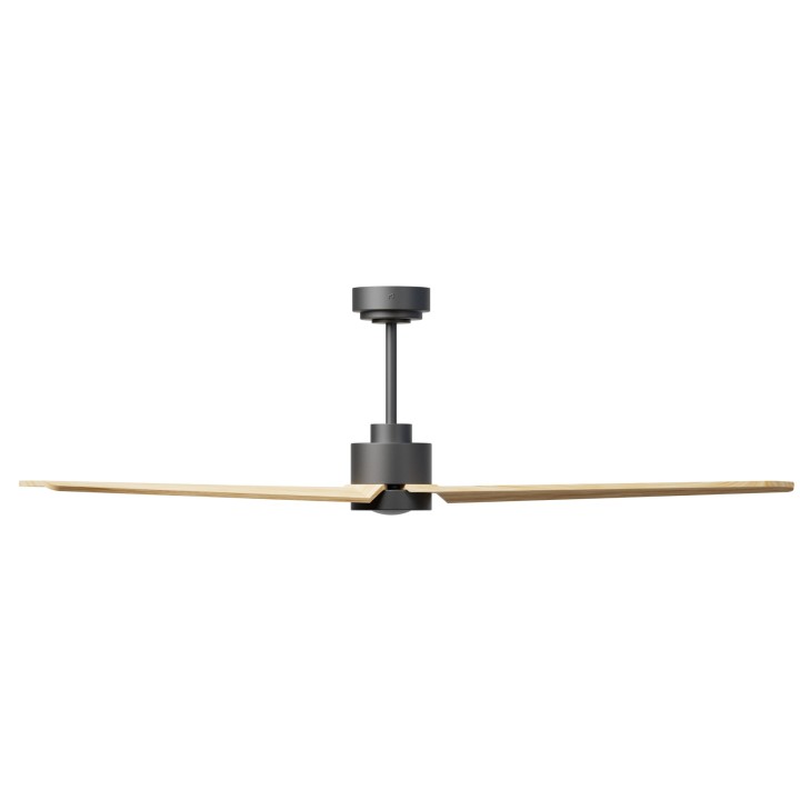 Ventilador ANNE XL gris grafito pala madera clara luz indirecta Sulion