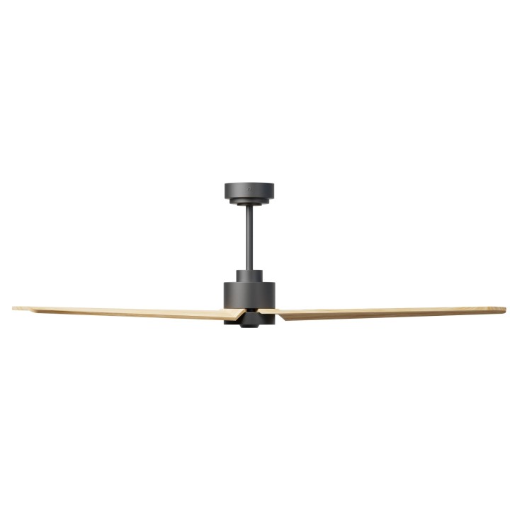 Ventilador ANNE XL gris grafito palas madera clara luz confort Sulion