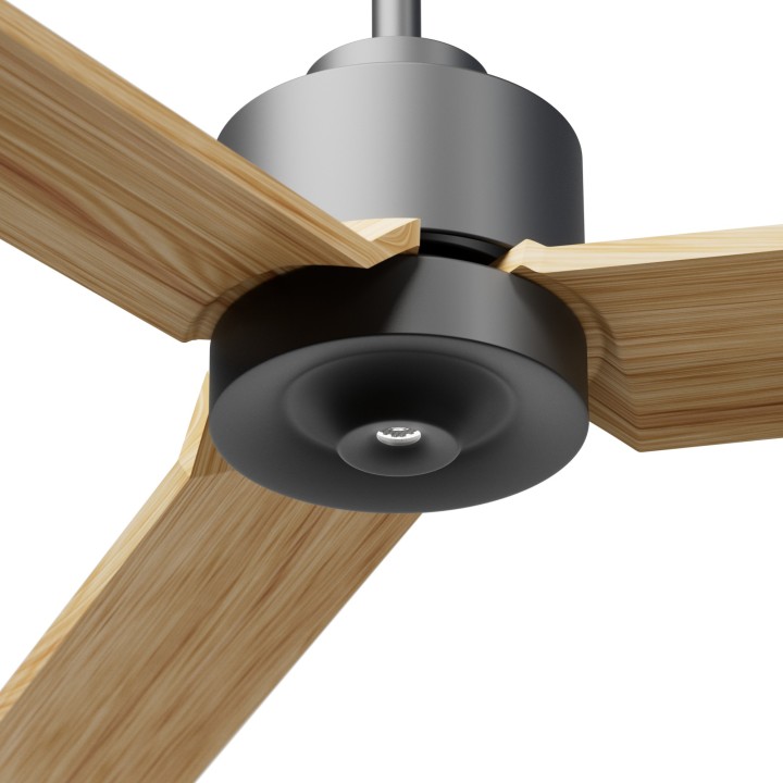 Ventilador ANNE XL gris grafito palas madera clara luz confort Sulion