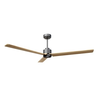 Ventilador ANNE XL gris grafito palas madera clara luz focal – Sulion