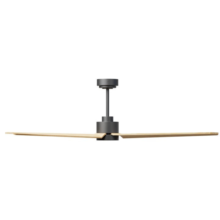 Ventilador ANNE XL gris grafito palas madera clara luz focal – Sulion
