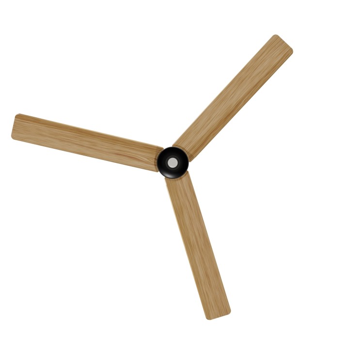 Ventilador ANNE XL gris grafito palas madera clara luz focal – Sulion
