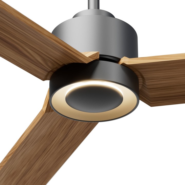 Ventilador ANNE XL gris grafito palas madera media luz indirecta – Sulion