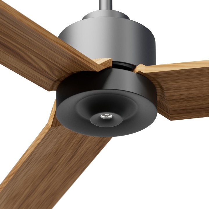 Ventilador ANNE XL gris grafito palas madera media luz confort Sulion