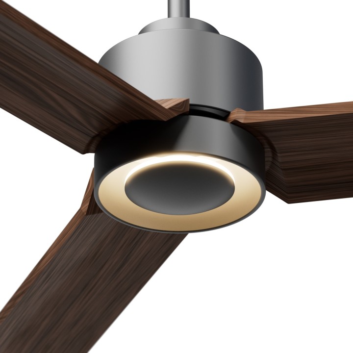 Ventilador ANNE XL gris grafito palas madera oscura luz indirecta Sulion