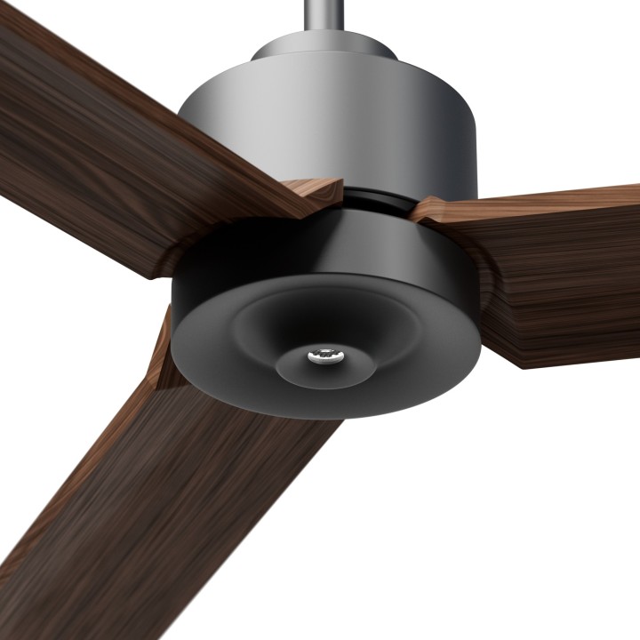 Ventilador ANNE XL gris grafito palas madera oscura luz confort Sulion