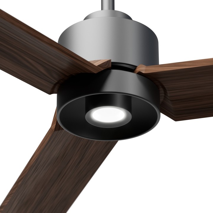 Ventilador ANNE XL gris grafito palas madera oscura luz focal – Sulion