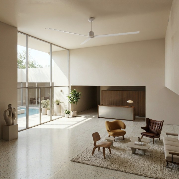 Ventilador ANNE XXL blanco palas blancas sin luz – Sulion