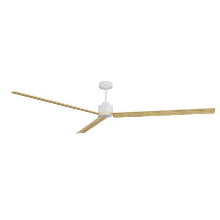 Ventilador ANNE XXL blanco palas madera clara sin luz – Sulion