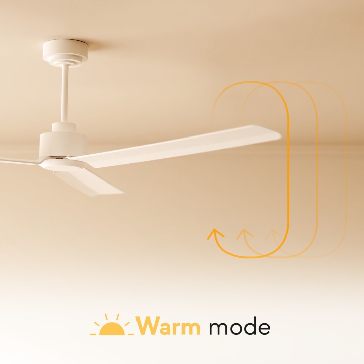 Ventilador ANNE XXL blanco palas madera oscura sin luz – Sulion