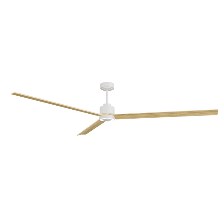 Ventilador ANNE XXL blanco palas madera clara luz indirecta – Sulion