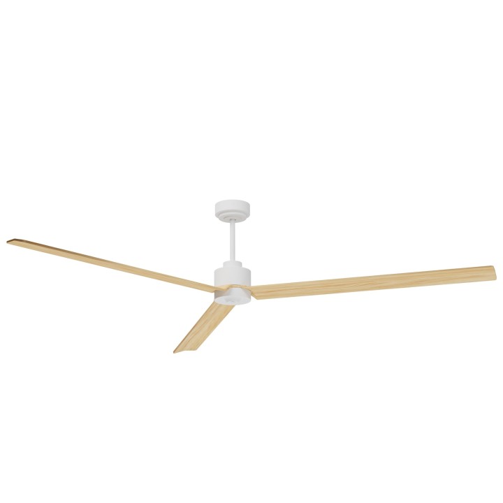 Ventilador ANNE XXL blanco palas madera clara luz confort – Sulion