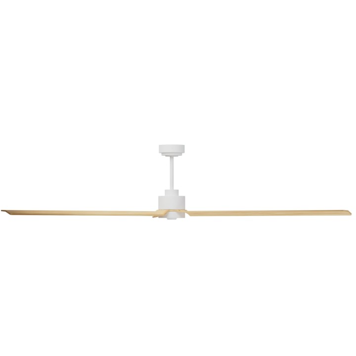 Ventilador ANNE XXL blanco palas madera clara luz confort – Sulion