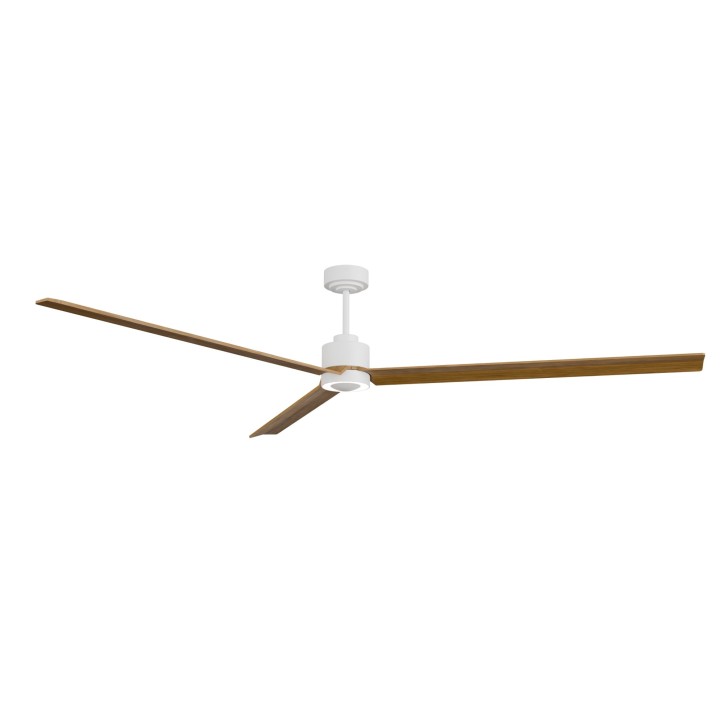 Ventilador ANNE XXL blanco palas madera media luz indirecta – Sulion