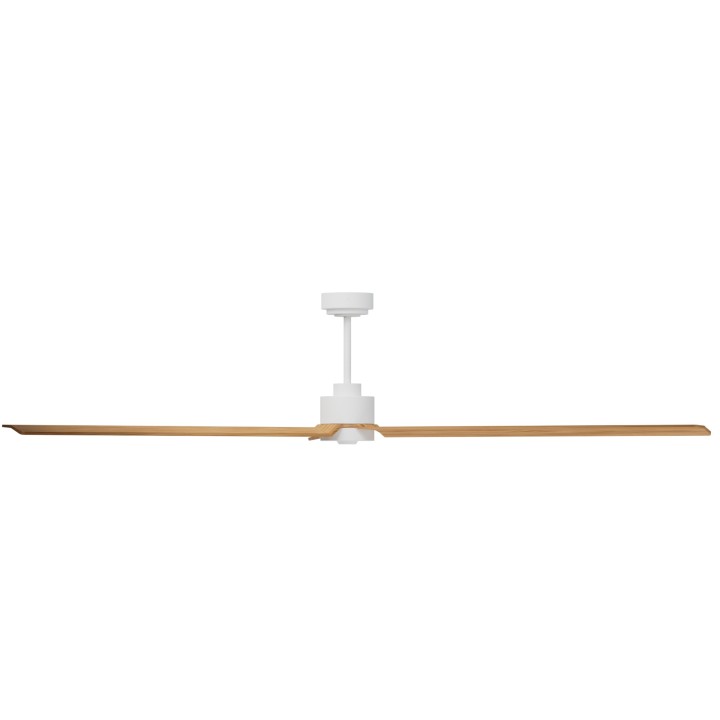 Ventilador ANNE XXL blanco palas madera media luz confort – Sulion