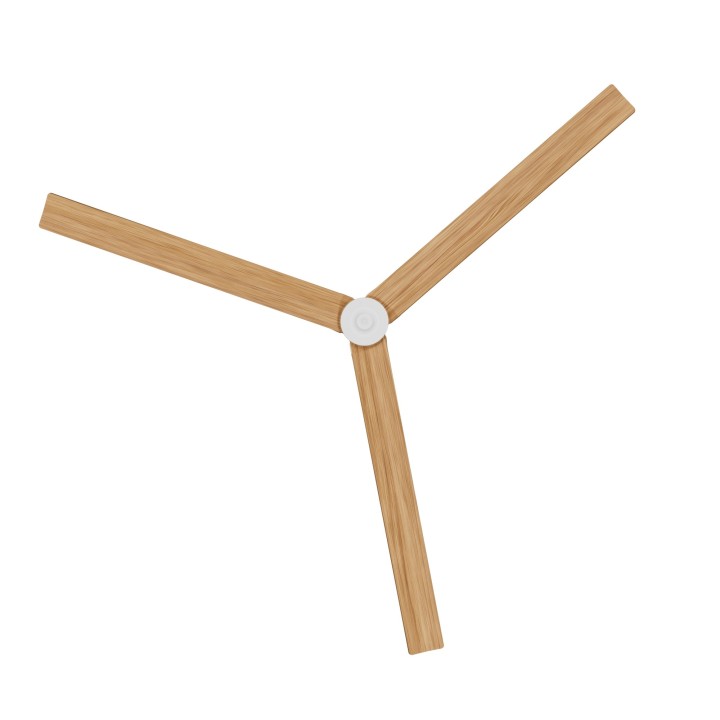Ventilador ANNE XXL blanco palas madera media luz confort – Sulion