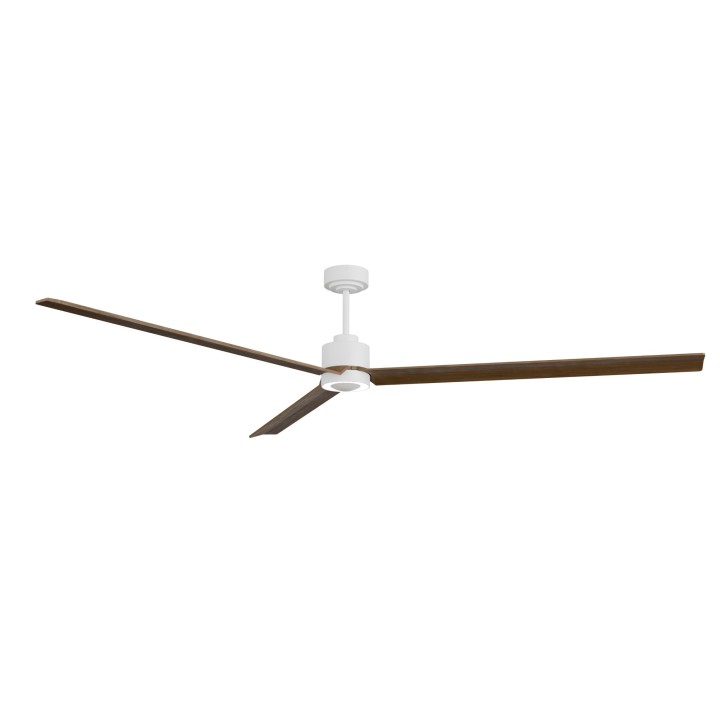 Ventilador ANNE XXL blanco palas madera oscura luz indirecta – Sulion