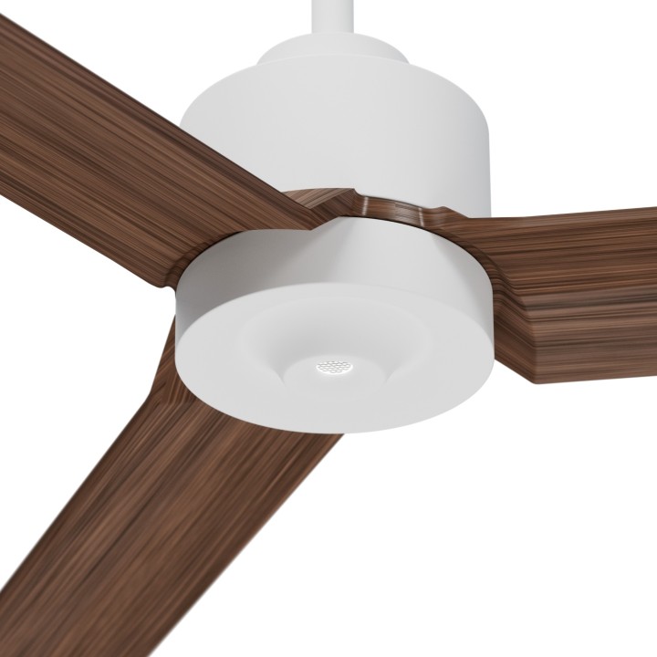 Ventilador ANNE XXL blanco palas madera oscura luz confort – Sulion