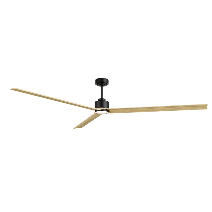 Ventilador ANNE XXL negro palas madera clara luz general – Sulion