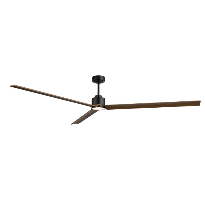 Ventilador ANNE XXL negro palas madera oscura luz general – Sulion