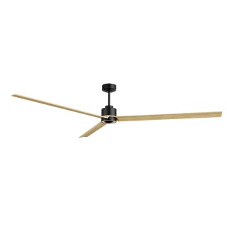 Ventilador ANNE XXL negro palas madera clara luz indirecta – Sulion