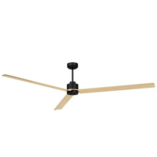 Ventilador ANNE XXL negro palas madera clara luz confort – Sulion
