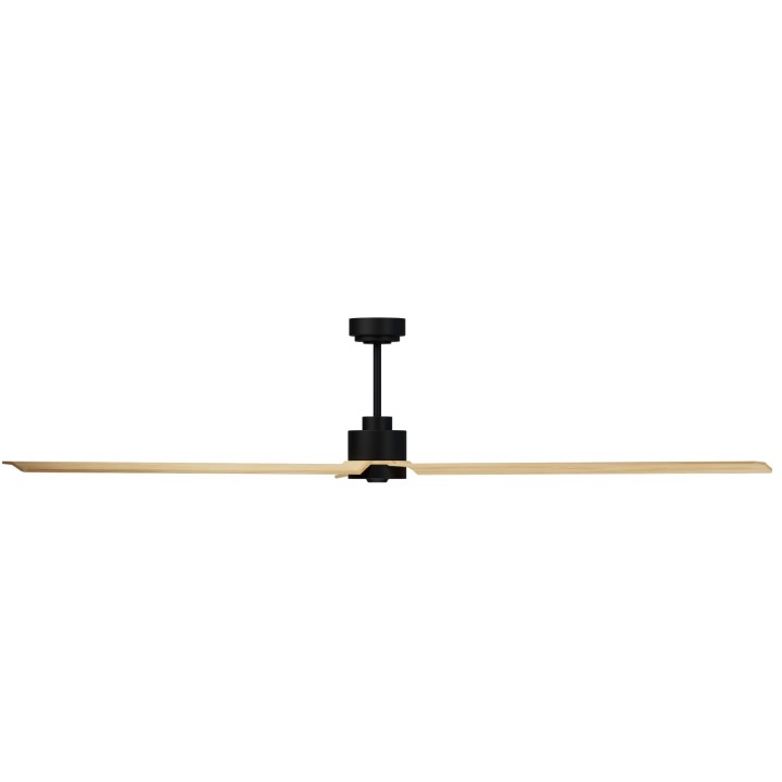 Ventilador ANNE XXL negro palas madera clara luz confort – Sulion