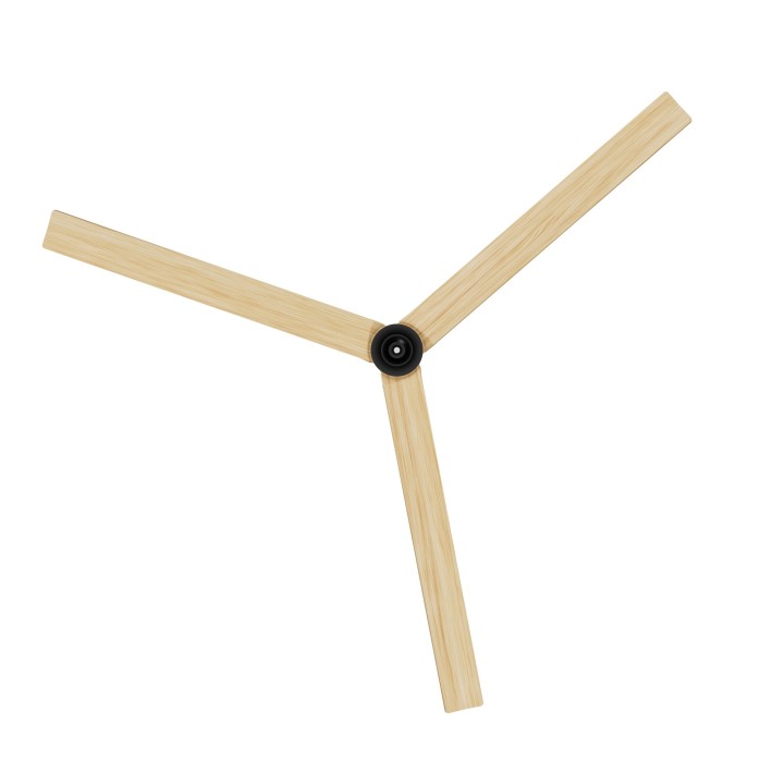 Ventilador ANNE XXL negro palas madera clara luz confort – Sulion