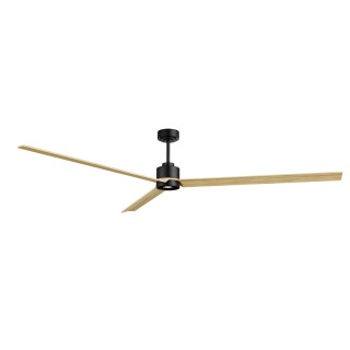 Ventilador ANNE XXL negro palas madera clara luz focal – Sulion