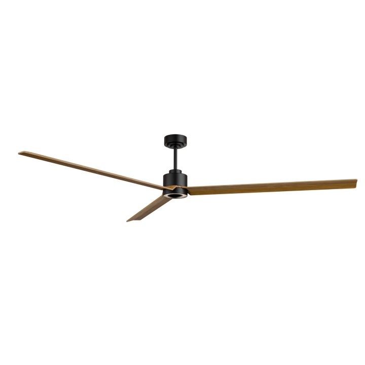 Ventilador ANNE XXL negro palas madera media luz indirecta – Sulion