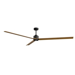 Ventilador ANNE XXL negro palas madera media luz focal – Sulion