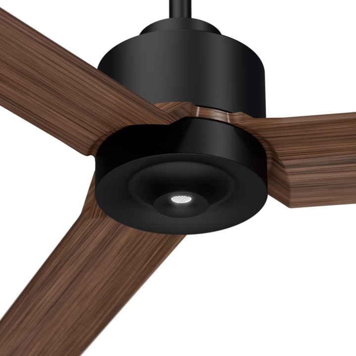 Ventilador ANNE XXL negro palas madera oscura luz confort – Sulion