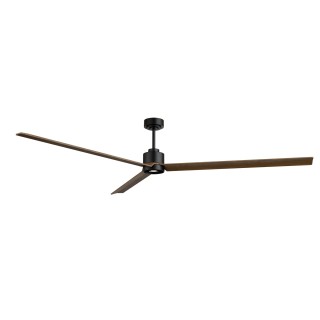 Ventilador ANNE XXL negro palas madera oscura luz focal – Sulion