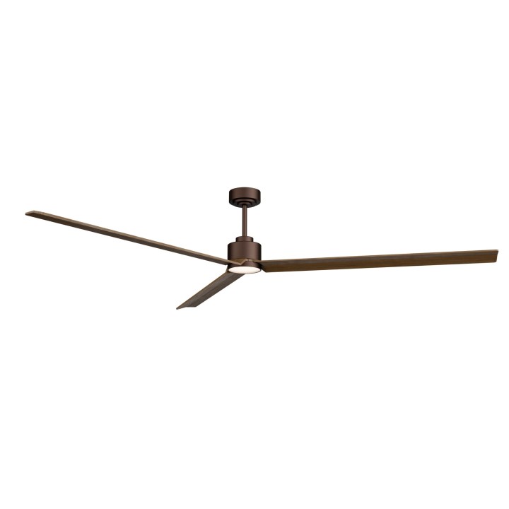 Ventilador ANNE XXL marrón óxido palas madera oscura luz general – Sulion