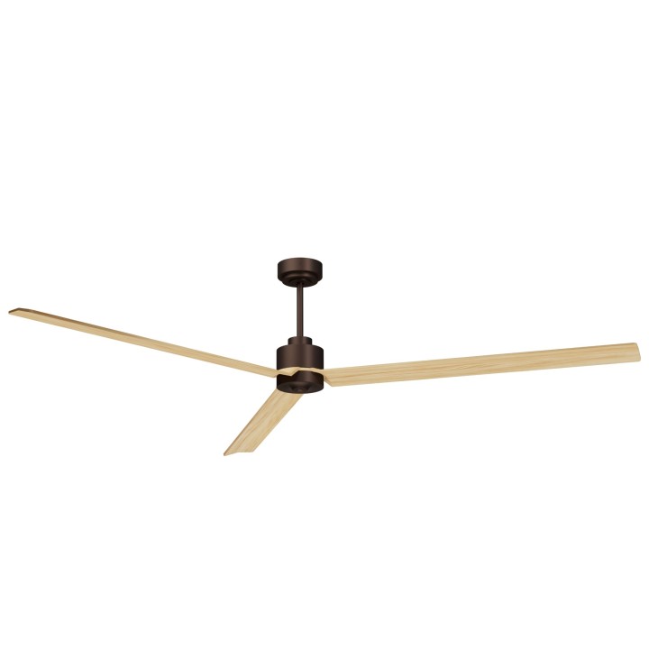 Ventilador ANNE XXL marrón óxido palas madera clara luz confort Sulion