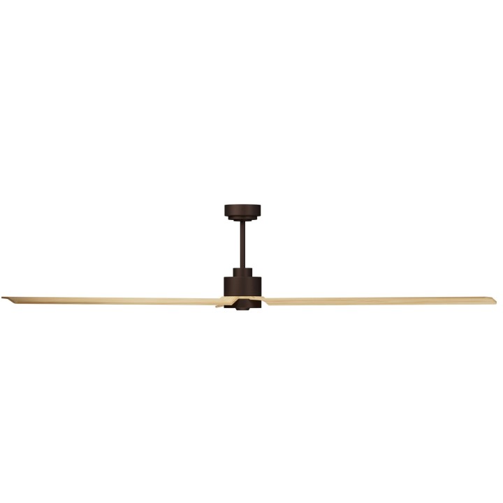 Ventilador ANNE XXL marrón óxido palas madera clara luz confort Sulion