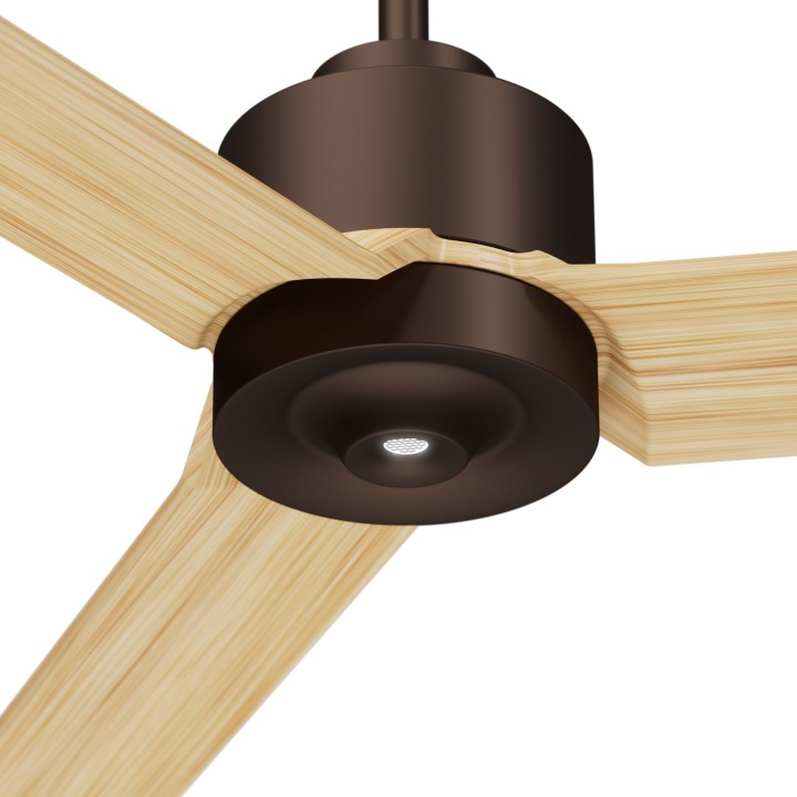 Ventilador ANNE XXL marrón óxido palas madera clara luz confort Sulion