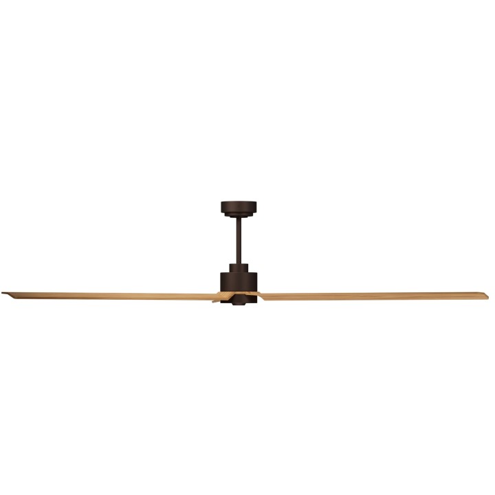 Ventilador ANNE XXL marrón óxido palas madera media luz confort Sulion